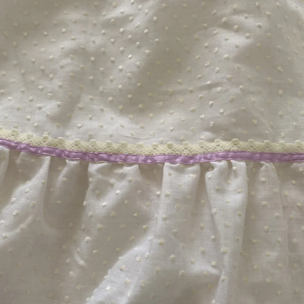 Vintage 1970’s prairie style full length dress with dimensional polka dots - Picture 9 of 14